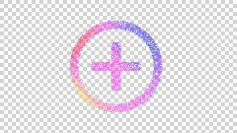 Icon plus circle is made up of LED square shapes. There are bright diodes and Stock Illustration