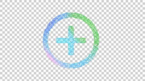 Icon plus circle is made up of LED square shapes. There are bright diodes and Stock Illustration