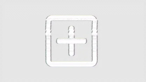 Icon plus square is distorted. Glitch. Noise, chromatic aberration, geometric Video stock 304038459