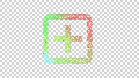 Icon plus square is made up of LED square shapes. There are bright diodes and 스톡 일러스트