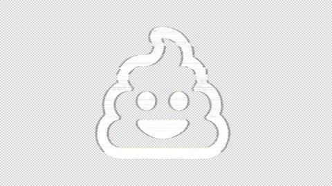 Icon poo is distorted. Glitch. Noise, chromatic aberration, geometric Video stock 304038574