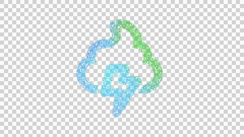 Icon poo storm is made up of LED square shapes. There are bright diodes and Illustrazione stock