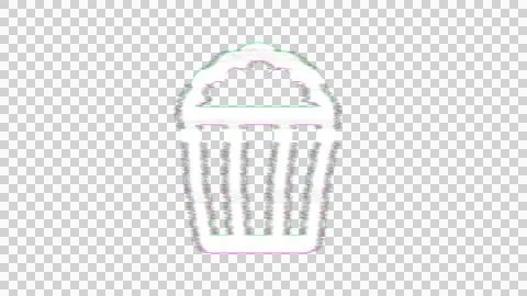 Icon popcorn is distorted. Glitch. Noise, chromatic aberration, geometric Stock Illustration