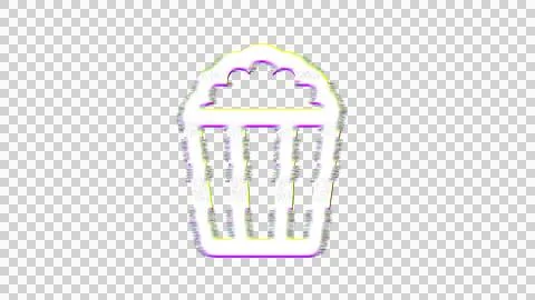Icon popcorn is distorted. Glitch. Noise, chromatic aberration, geometric Stock Illustration