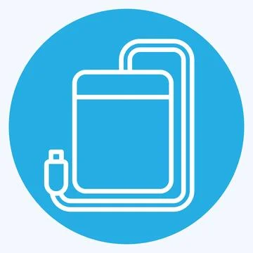 Icon Portable Hdd. related to Computer symbol. blue eyes style. simple desi.. Stock Illustration