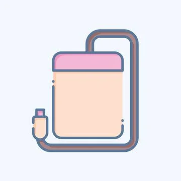 Icon Portable Hdd. related to Computer symbol. doodle style. simple design .. Stock Illustration