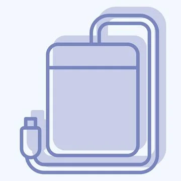Icon Portable Hdd. related to Computer symbol. two tone style. simple desig.. Stock Illustration