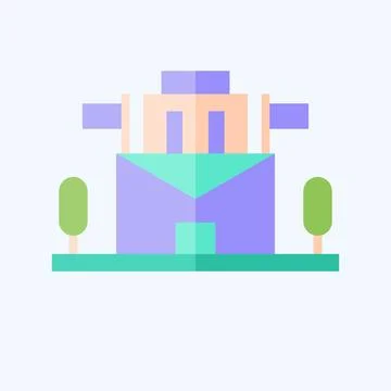 Icon Post Office. related to Post Office symbol. flat style. simple design .. Illustration