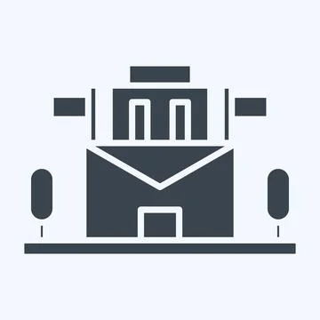 Icon Post Office. related to Post Office symbol. glyph style. simple design.. イラスト素材
