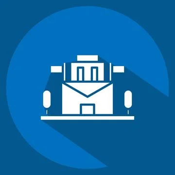 Icon Post Office. related to Post Office symbol. long shadow style. simple .. Illustration