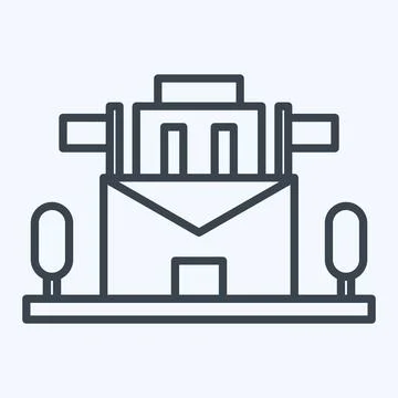 Icon Post Office. related to Post Office symbol. line style. simple design .. 스톡 일러스트