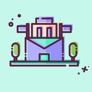 Icon Post Office. related to Post Office symbol. MBE style. simple design e.. Illustration