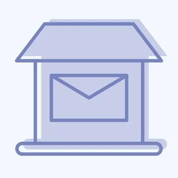Icon Post Office. suitable for education symbol. two tone style. simple desig Illustration