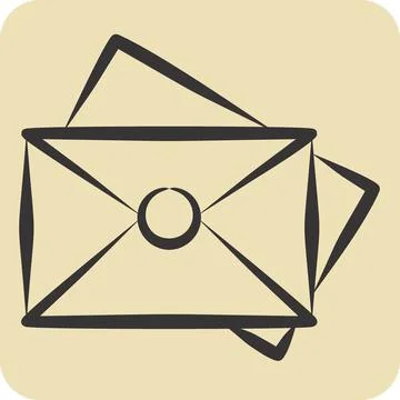 Icon Post. related to Post Office symbol. hand drawn style. simple design e.. Stock Illustration