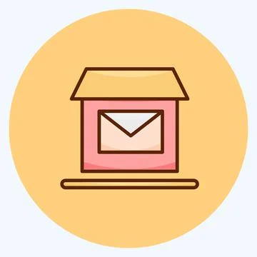Icon Postal. suitable for education symbol. flat style. simple design editabl イラスト素材