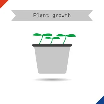 Icon pot with plants Stock Illustration