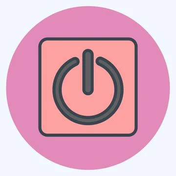 Icon Power Button. suitable for Programming symbol. color mate style. simple  스톡 일러스트