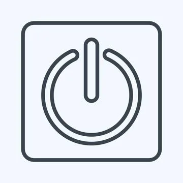 Icon Power Button. suitable for Programming symbol. line style. simple design 스톡 일러스트