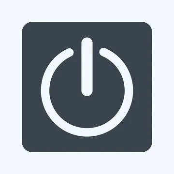 Icon Power Button. suitable for Programming symbol. glyph style. simple desig Illustrazione stock