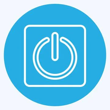 Icon Power Button. suitable for Programming symbol. blue eyes style. simple d Stock Illustration