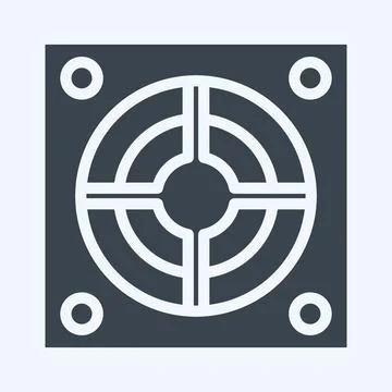 Icon Power Supply. suitable for Computer Components symbol. glyph style. simp Illustrazione stock