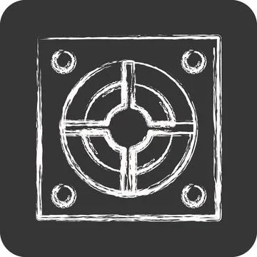 Icon Power Supply. suitable for Computer Components symbol. chalk Style. si.. Stock Illustration