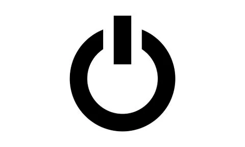 Icon power vector button black isolated on white background Stock Illustration