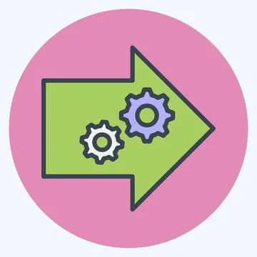 Icon Practical Learning. suitable for Community symbol. color mate style. sim Stock Illustration