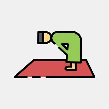 Icon pray. Islamic elements of Ramadhan, Eid Al Fitr, Eid Al Adha. Icons in.. 스톡 일러스트