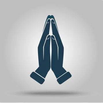 Icon prayer  on a gray background Stock Illustration
