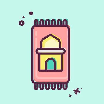 Icon Prayer Mat. related to Eid Al Fitr symbol. islamic. ramadhan. simple i.. Illustrazione stock