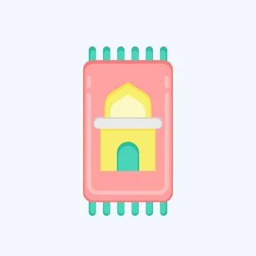 Icon Prayer Mat. related to Eid Al Fitr symbol. islamic. ramadhan. simple i.. Illustrazione stock
