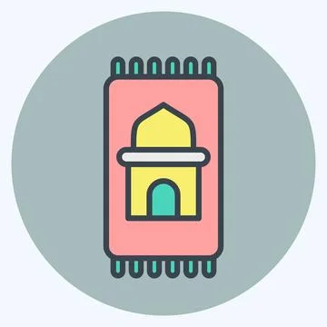 Icon Prayer Mat. related to Eid Al Fitr symbol. islamic. ramadhan. simple i.. Illustrazione stock