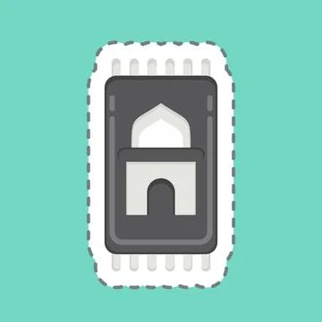 Icon Prayer Mat. related to Eid Al Fitr symbol. islamic. ramadhan. simple i.. Stock Illustration