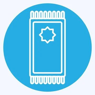 Icon Prayer Mat. related to Eid Al Adha symbol. Blue Eyes Style. simple des.. Stock Illustration