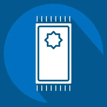 Icon Prayer Mat. related to Eid Al Adha symbol. Long Shadow Style. simple d.. Illustrazione stock