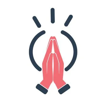 Icon prayer religion hand Stock Illustration