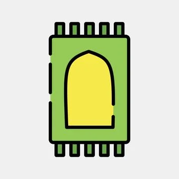 Icon prayer rug. Islamic elements of Ramadhan, Eid Al Fitr, Eid Al Adha. Ic.. Stock Illustration