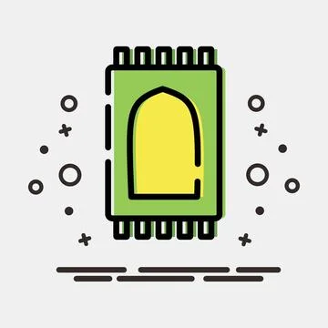 Icon prayer rug. Islamic elements of Ramadhan, Eid Al Fitr, Eid Al Adha. Ic.. Stock Illustration