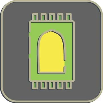 Icon prayer rug. Islamic elements of Ramadhan, Eid Al Fitr, Eid Al Adha. Ic.. Illustrazione stock