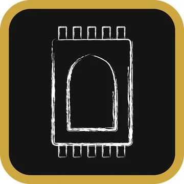 Icon prayer rug. Islamic elements of Ramadhan, Eid Al Fitr, Eid Al Adha. Ic.. Illustrazione stock