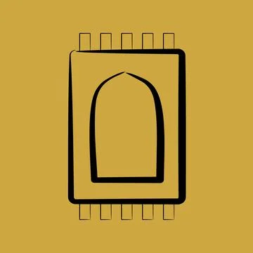 Icon prayer rug. Islamic elements of Ramadhan, Eid Al Fitr, Eid Al Adha. Ic.. Illustrazione stock