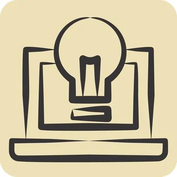 Icon Presentation. related to Creative Concept symbol. hand drawn style. si.. Illustrazione stock