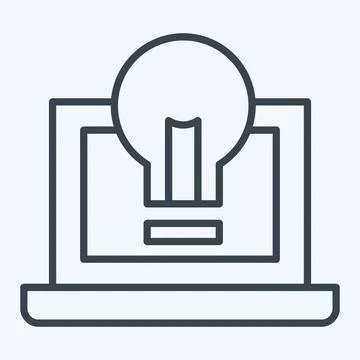 Icon Presentation. related to Creative Concept symbol. line style. simple d.. Illustrazione stock