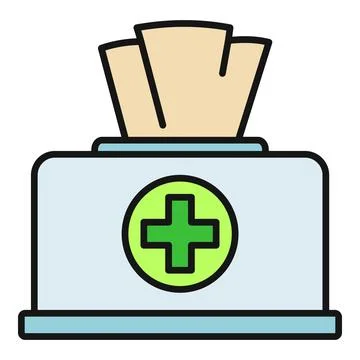 Icon presenting a tissue box for hygiene and medical care Stock Illustration