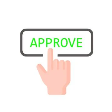 Icon press button approve Stock Illustration