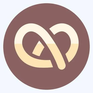 Icon Pretzel - Flat Style - Simple illustration, Editable stroke. 스톡 일러스트