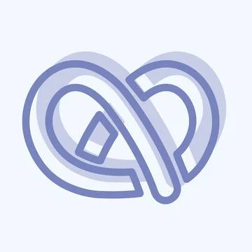 Icon Pretzel - Two Tone Style - Simple illustration, Editable stroke. 스톡 일러스트