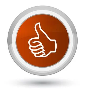 Like icon prime brown round button Stock Illustration