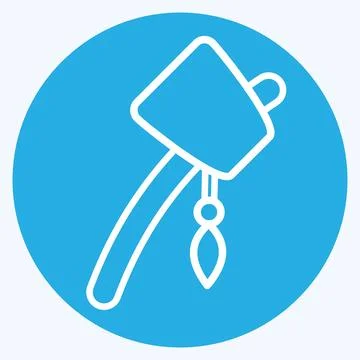 Icon Primitive Axe. related to American Indigenous symbol. blue eyes style... Stock-Illustration